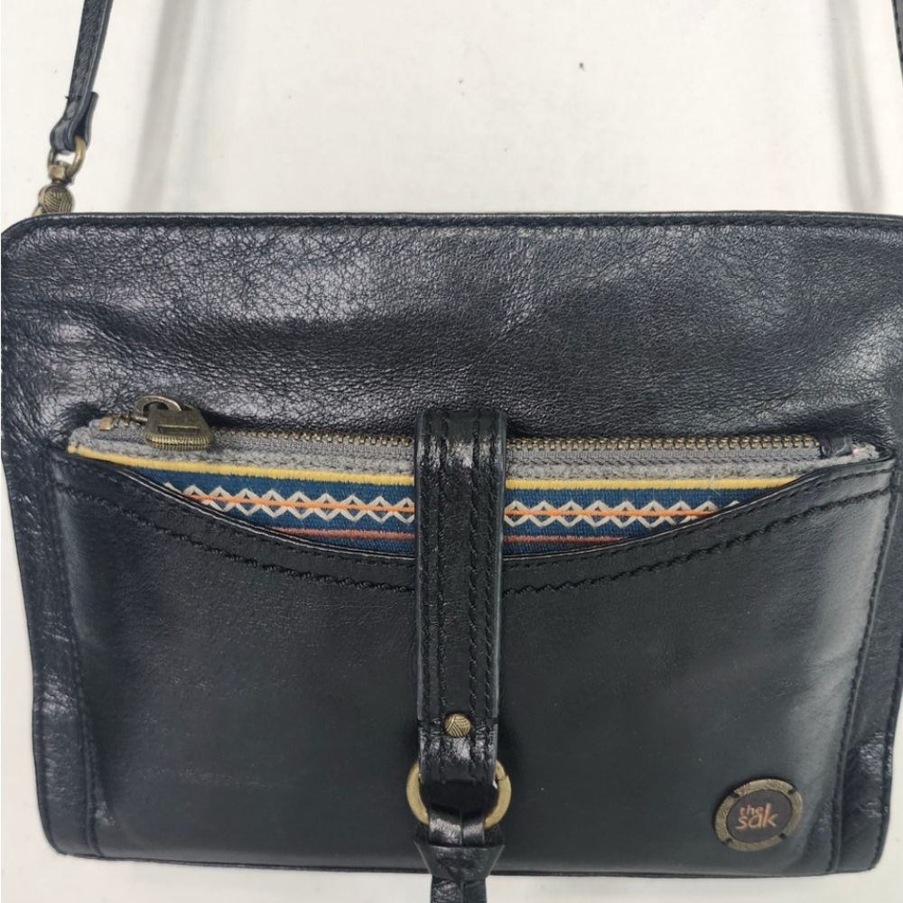 The Sak Black Crossbody Bag with Blue Accents